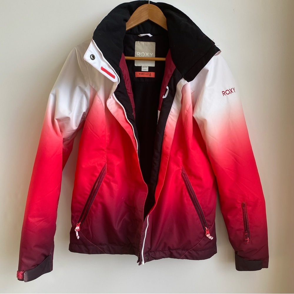 Roxy Dry Flight Gradient Ski Insulated Jacket Hot Pink Ombré No Hood M